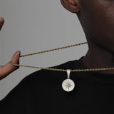 ICED DIAMOND COMPASS PENDANT [18K GOLD]