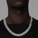 ICED DIAMOND PRONG CUBAN CHAIN [18K WHITE GOLD] 14MM