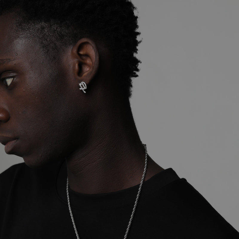 ICED XO EARRINGS [18K WHITE GOLD]