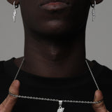 ICED TRIPLE BOLT EARRINGS [18K WHITE GOLD]