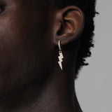 ICED TRIPLE BOLT EARRINGS [18K GOLD]