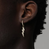 ICED TRIPLE BOLT EARRINGS [18K GOLD]