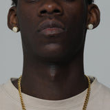 ICED ROUNDED EARRINGS [18K GOLD]