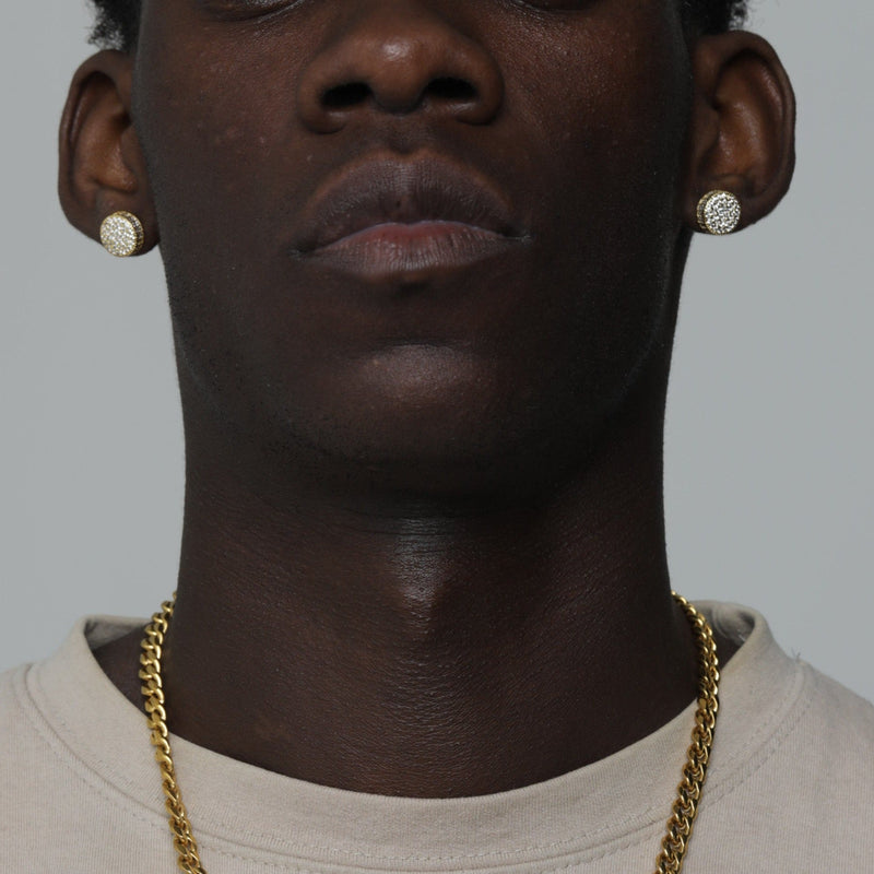 ICED ROUNDED EARRINGS [18K GOLD]