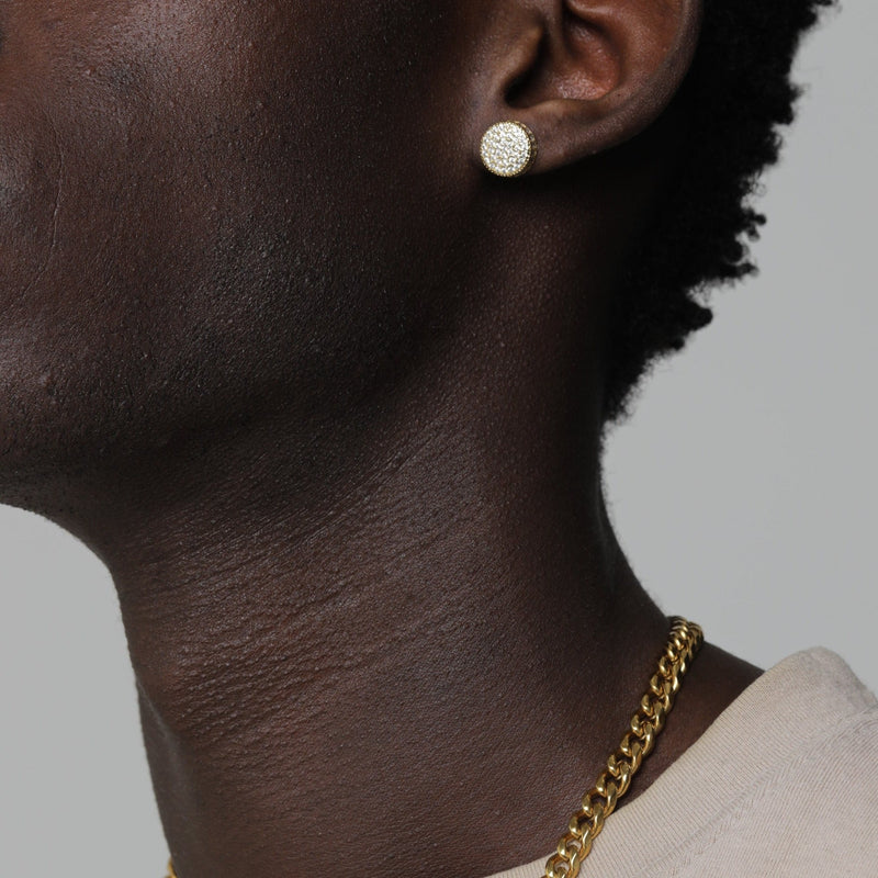 ICED ROUNDED EARRINGS [18K GOLD]