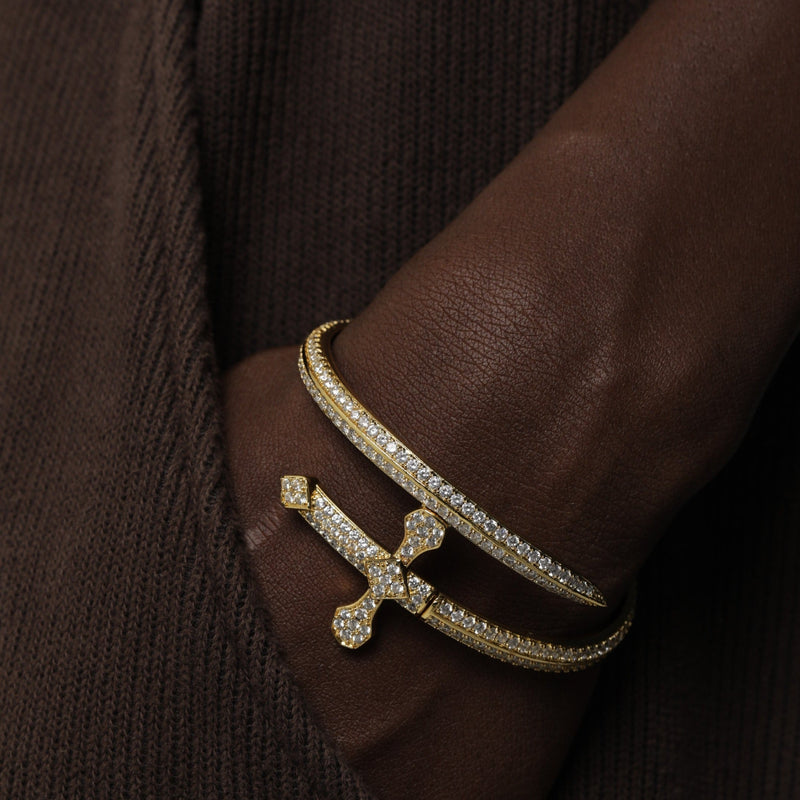 ICED NON LINK CROSS BRACELET [18K GOLD]