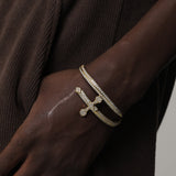 ICED NON LINK CROSS BRACELET [18K GOLD]