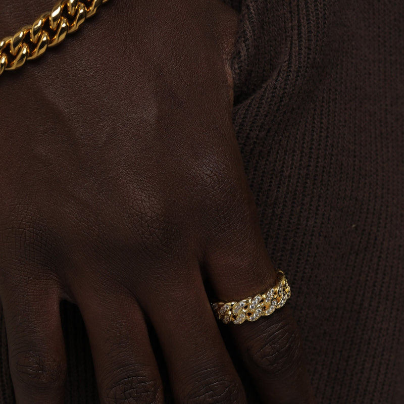 ICED CUBAN RING [18K GOLD]