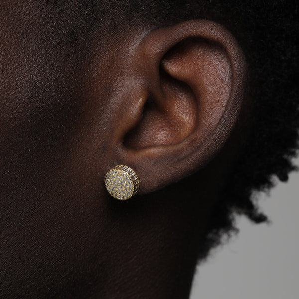 ICED ROUNDED EARRINGS [18K GOLD]