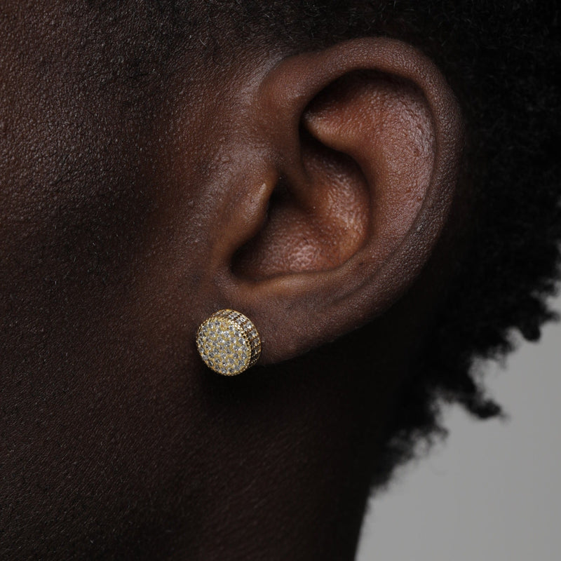 ICED ROUNDED EARRINGS [18K GOLD]