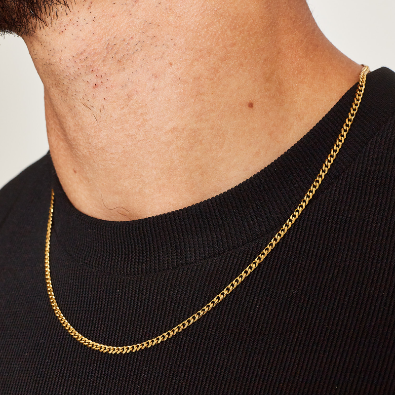 MICRO CUBAN CHAIN [18K GOLD] 3MM