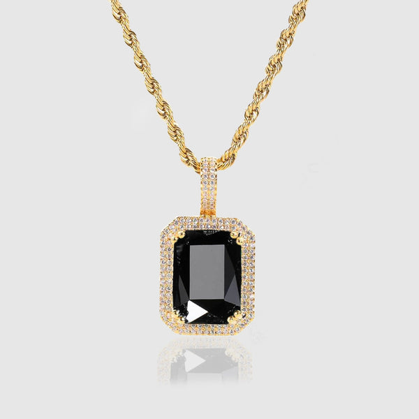 ONYX AND GOLD GEM PENDANT