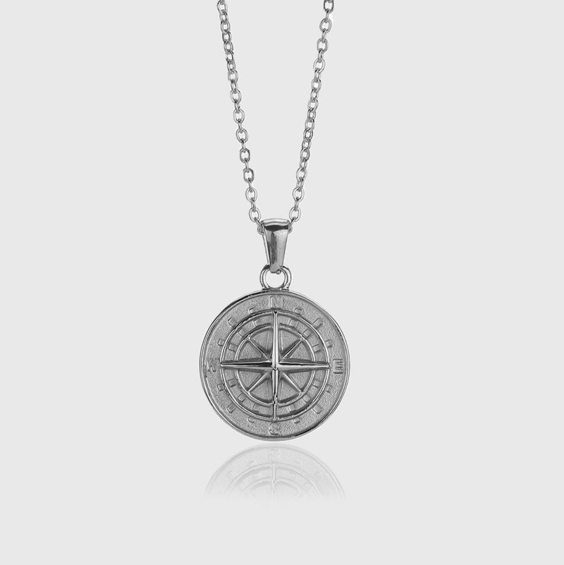 COMPASS PENDANT [WHITE GOLD]