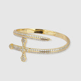 ICED NON LINK CROSS BRACELET [18K GOLD]