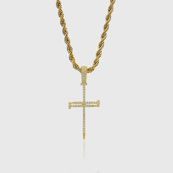 ICED NAIL CROSS PENDANT [18K GOLD]