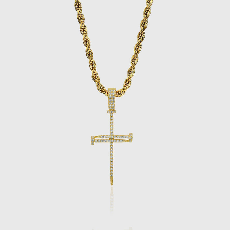 ICED NAIL CROSS PENDANT [18K GOLD]