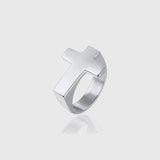 CROSS RING [18K WHITE GOLD]