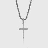 ICED NAIL CROSS PENDANT [18K WHITE GOLD]