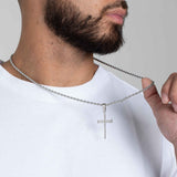 ICED NAIL CROSS PENDANT [18K WHITE GOLD]