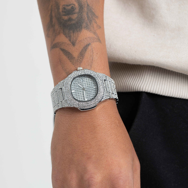 ICED FROSTBITE CIRCULAR DIAL [18K WHITE GOLD]