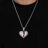 ICED BROKEN HEART PENDANT [18K WHITE GOLD]
