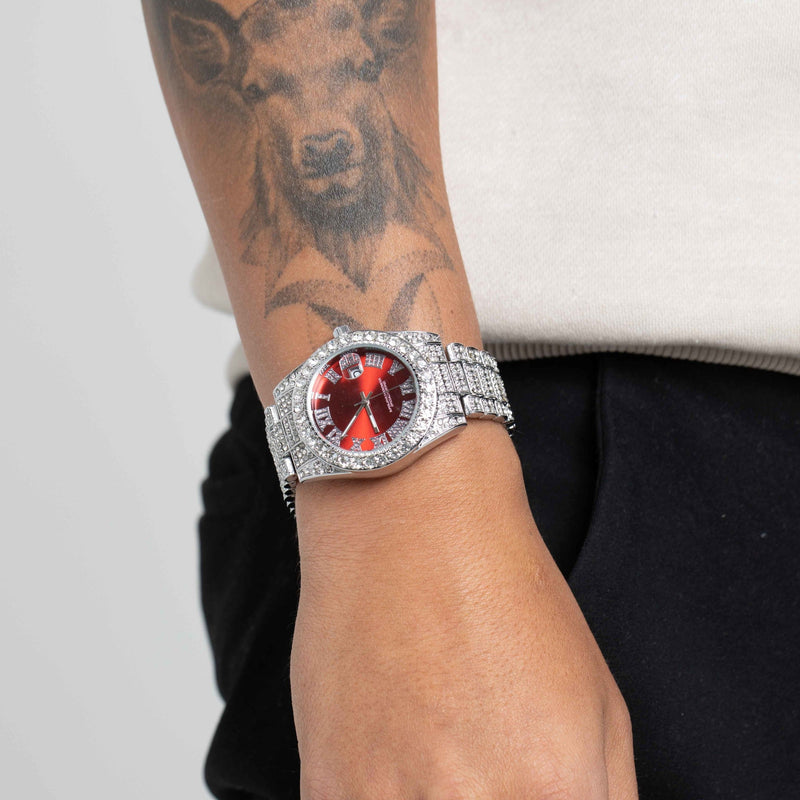 ICED INFERNO ROMAN DIAL [18K WHITE GOLD]