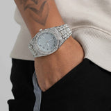 ICED EGYPTIAN DIAL DIAMOND WATCH [18K WHITE GOLD]