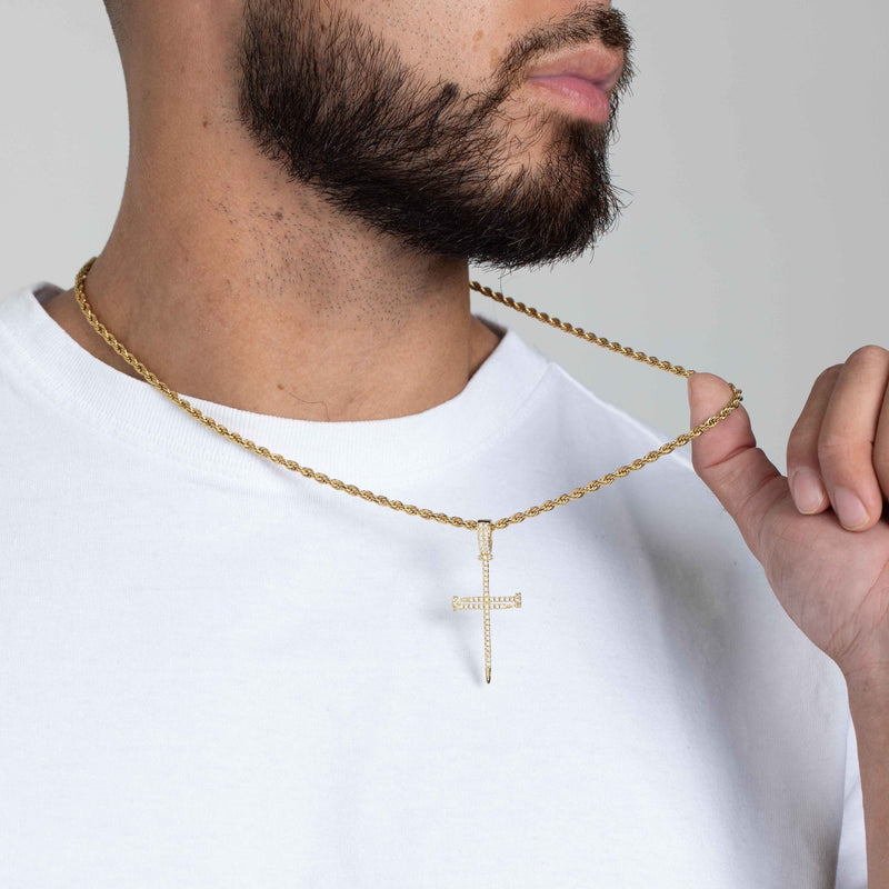 ICED NAIL CROSS PENDANT [18K GOLD]