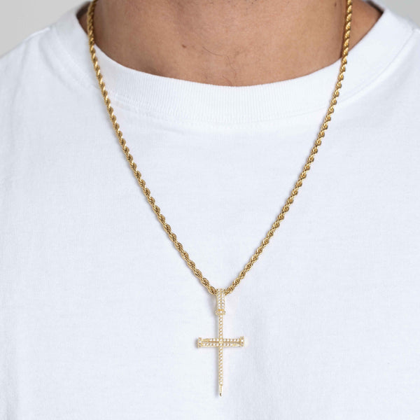 ICED NAIL CROSS PENDANT [18K GOLD]