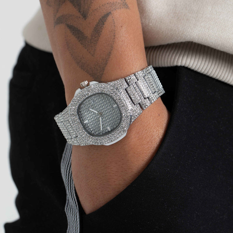 ICED FROSTBITE CIRCULAR DIAL [18K WHITE GOLD]