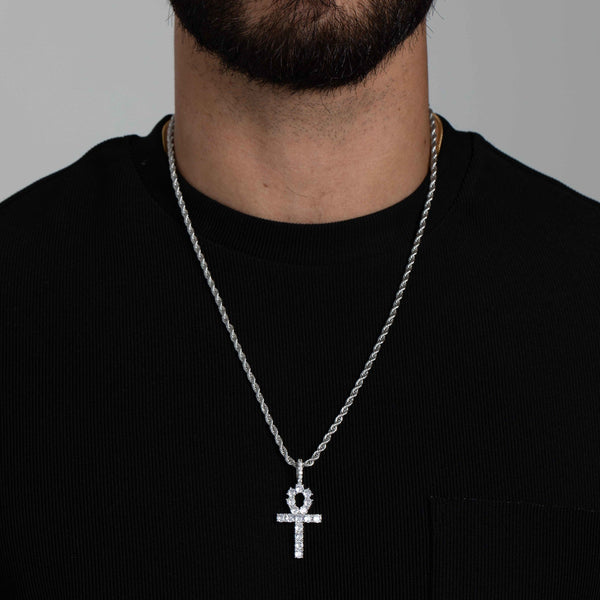 ICED ANKH PENDANT [18K WHITE GOLD]