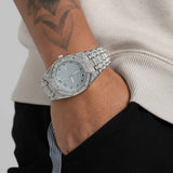 ICED EGYPTIAN DIAL DIAMOND WATCH [18K WHITE GOLD]