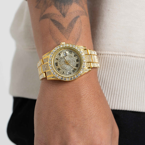 ICED GOLDEN CASCADE ROMAN NUMERALS