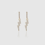 ICED TRIPLE BOLT EARRINGS [18K GOLD]