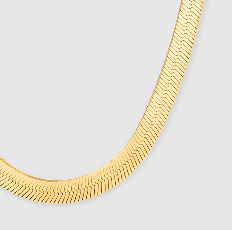 WOMEN'S HERRINGBONE CHAIN [18K GOLD] 6MM