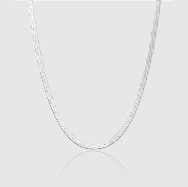 WOMEN'S HERRINGBONE CHAIN [18K WHITE GOLD] 3MM