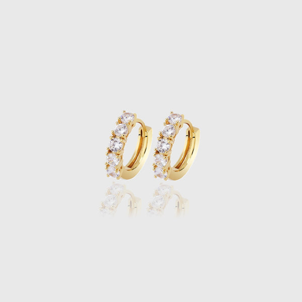 SINGLE ROW HOOP EARRING [18K GOLD]