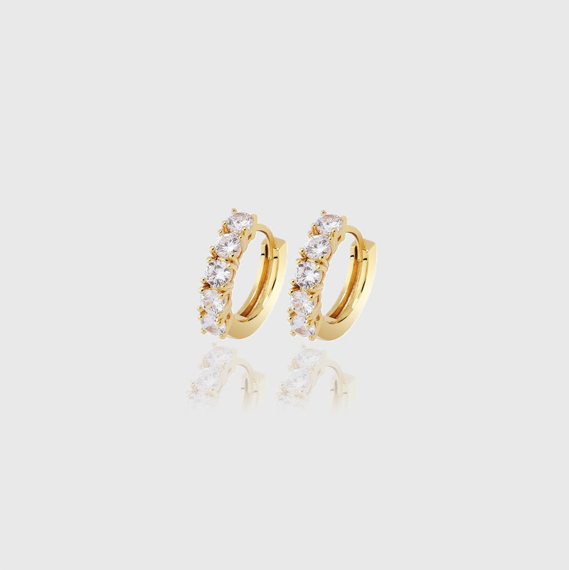 SINGLE ROW HOOP EARRING [18K GOLD]
