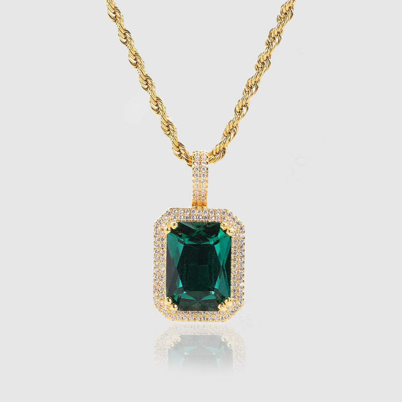 EMERALD AND GOLD GEM PENDANT