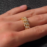 WOMENS MIAMI ICED CUBAN RING [18K GOLD]