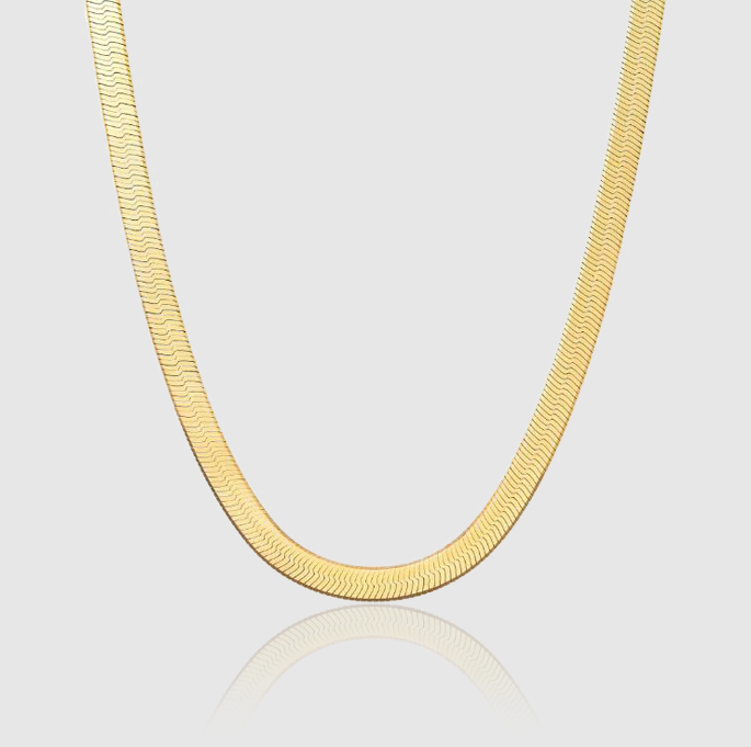 WOMEN'S HERRINGBONE CHAIN [18K GOLD] 6MM