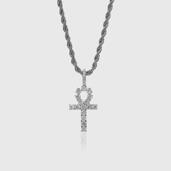 ICED ANKH PENDANT [18K WHITE GOLD]
