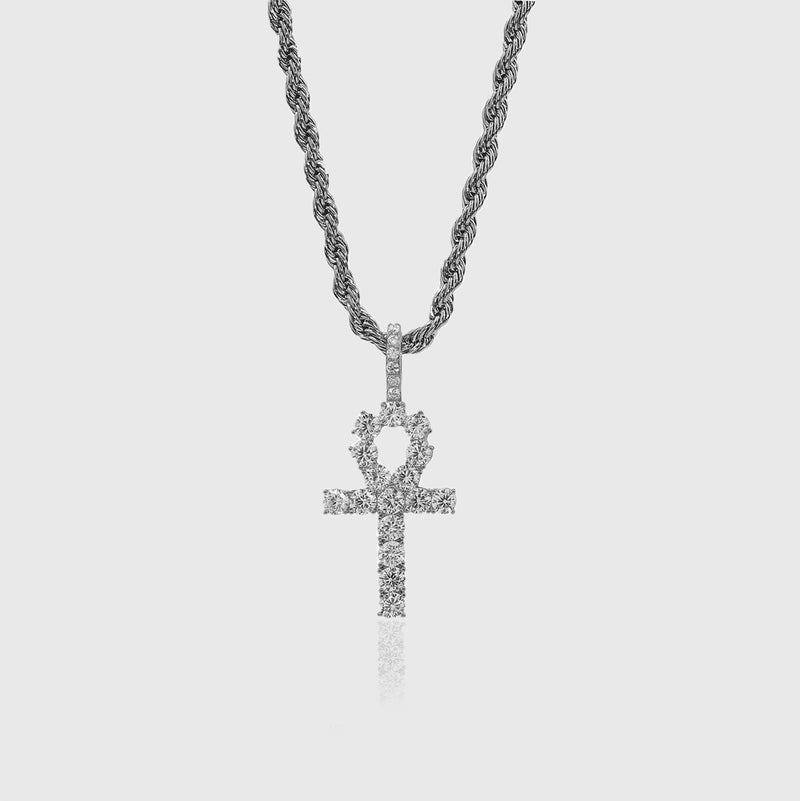ICED ANKH PENDANT [18K WHITE GOLD]