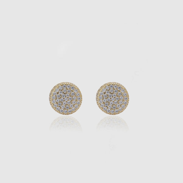 ICED ROUNDED EARRINGS [18K GOLD]