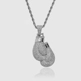 ICED BOXING GLOVES PENDANT [18K WHITE GOLD]