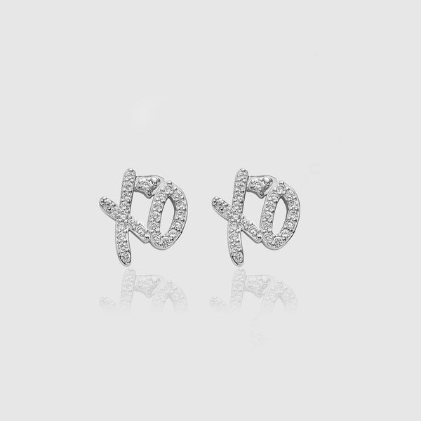 ICED XO EARRINGS [18K WHITE GOLD]