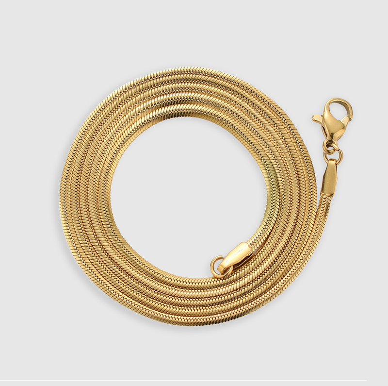 WOMEN'S HERRINGBONE CHAIN [18K GOLD] 2MM