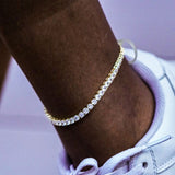 WOMEN'S ADJUSTABLE TENNIS ANKLET [18K GOLD] 3MM - Malvos