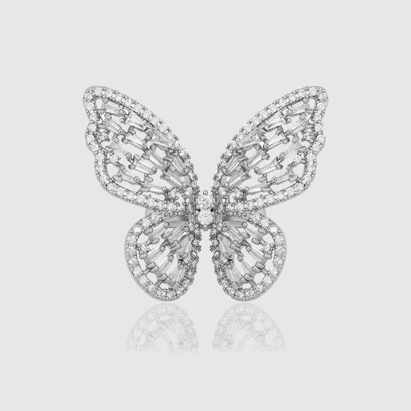 WOMENS BAGUETTE STONE BUTTERFLY RING - Malvos