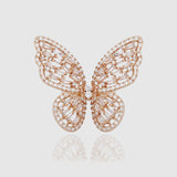 WOMENS BAGUETTE STONE BUTTERFLY RING - Malvos